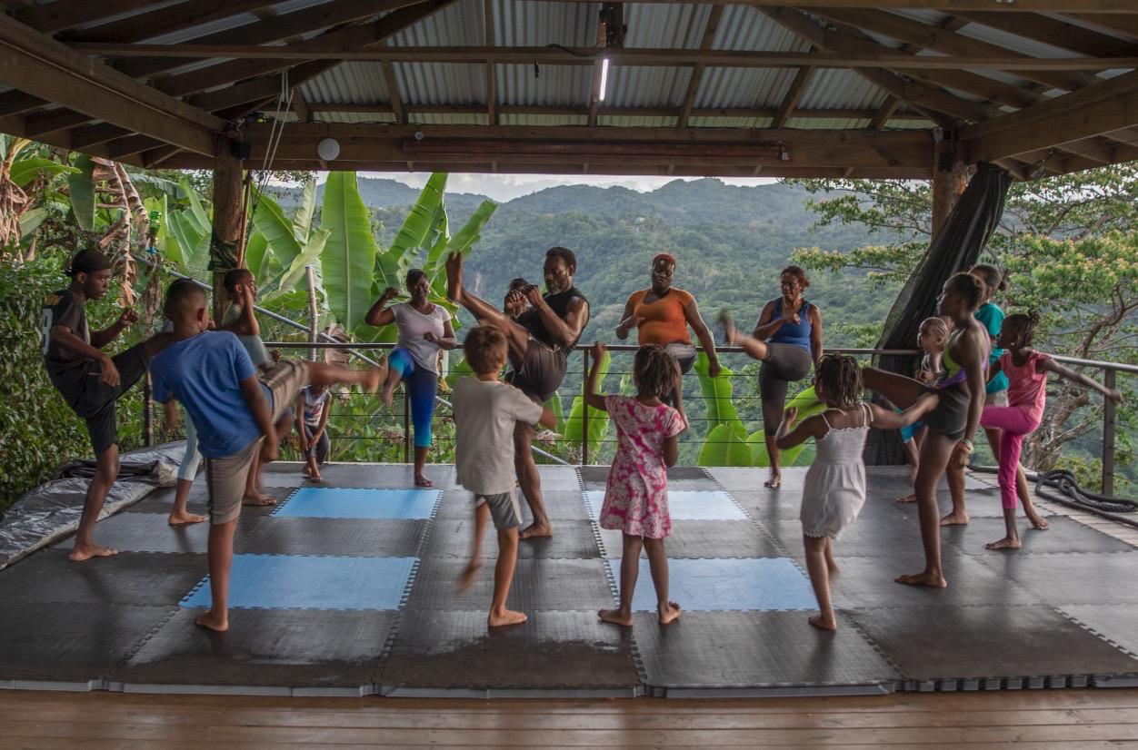 Full group training session in Jamaica